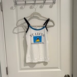 Caribbean St. Lucia Kids Camisole - White and Blue